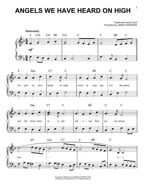 Angels We Have Heard On High Sheet Music By Traditional Carol Easy
