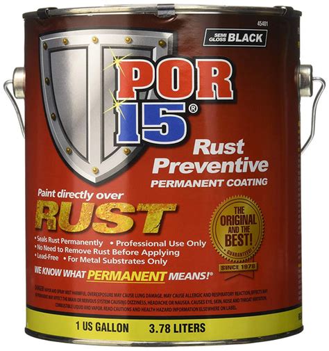 Por 15 45401 Rust Preventive Coating Semi Gloss Black 1 Gallon