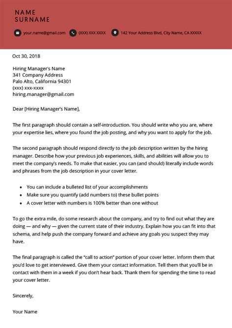 Modern Cover Letter Templates | Free to Download | Resume Genius