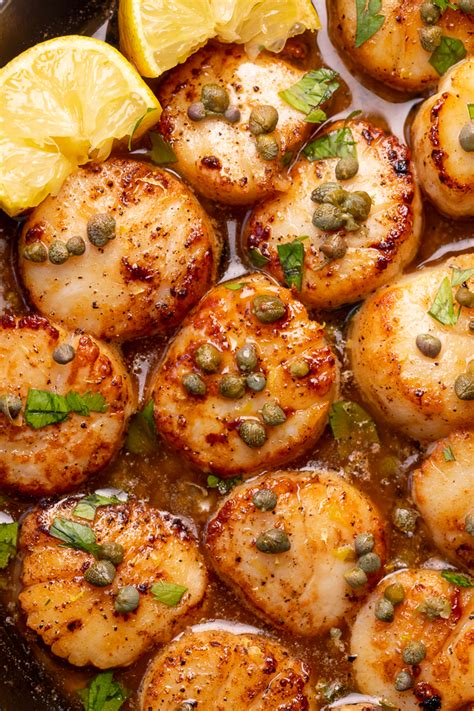 Pan Seared Scallops With Lemon Caper Sauce Baker By Nature