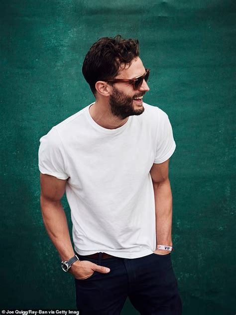 Jamie Dornan Looks Effortlessly Stylish In A White T Shirt And Jeans