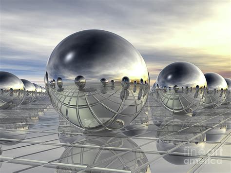 Reflecting 3d Spheres Digital Art By Phil Perkins