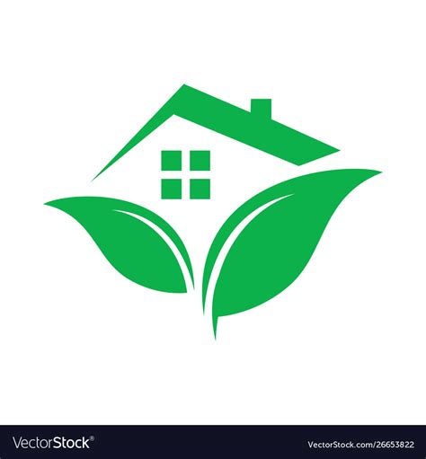Environment Friendly Home Eco Green House Logo Vector Image