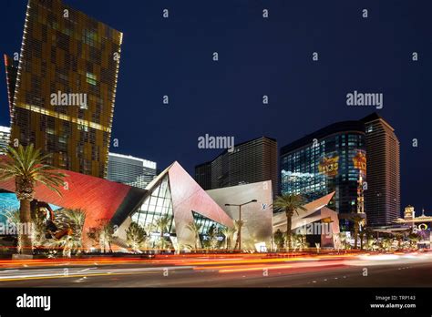 Streaking Lights And City Center Las Vegas Nevada Usa Stock Photo Alamy