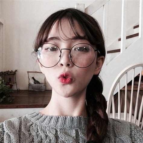Girl Asian And Korea Image Ulzzang Girl Circular Glasses Cute Korean Girl