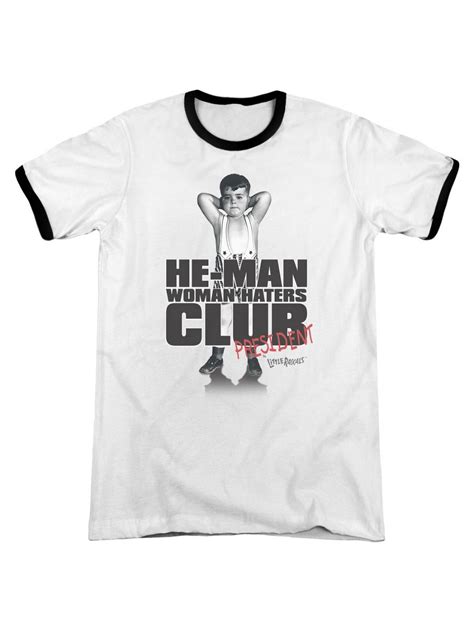 Little Rascals He Man Woman Haters Club President Adult Ringer T Shirt Tee