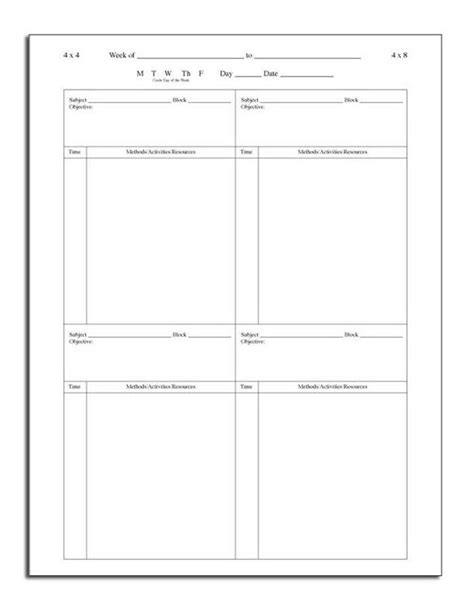 Block Scheduling Lesson Plan Template Best Of Daily Block