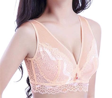 Buy Abetteric Women Lace Sexy Comfort Support Control Wirefree Cleavage Sleep Bra Skin Color 42d