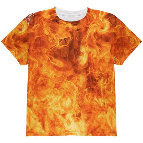 Flames Fire Costume Halloween All Over Youth T Shirt