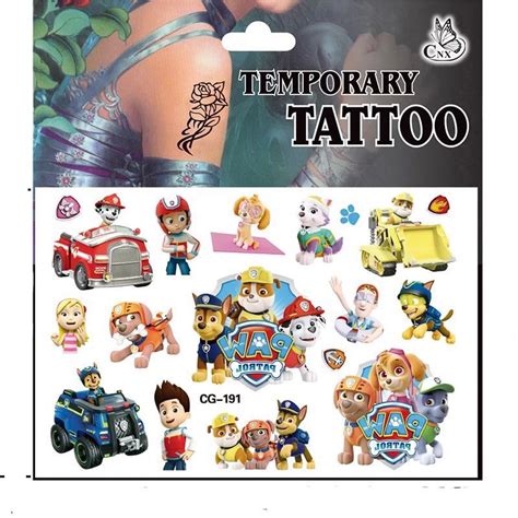 Paw Patrol Party Supplies Kids Tattoo Party Tattoos Party Ts