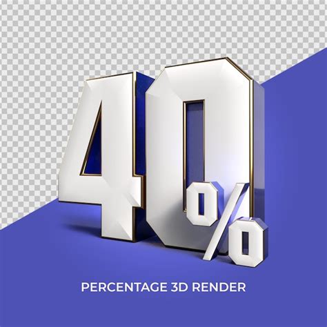 Premium Psd 3d Render Number 40 Percentage