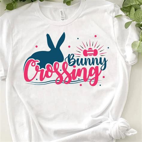 Happy Easter Bunny Crossing Svg Cut File Easter T Shirt Designs Bunny