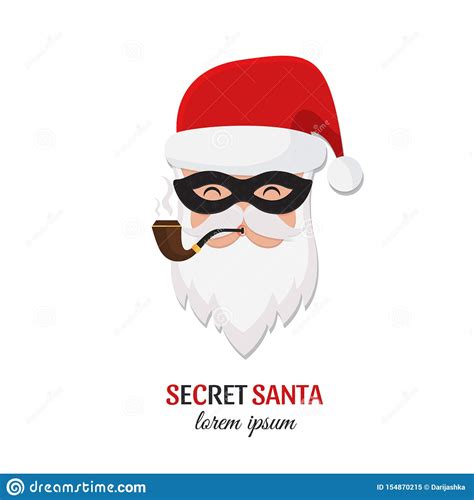 Merry Christmas Greeting Card With Secret Santa Stock Vector