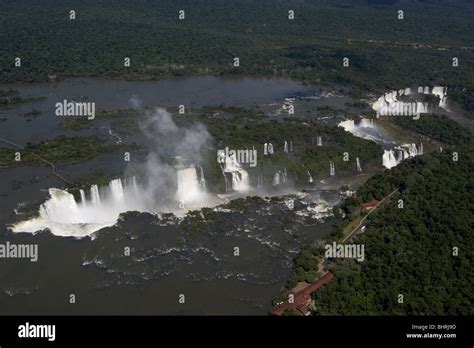 Aerial View Of Iguazu Falls And Devils Throat Iguacu National Park