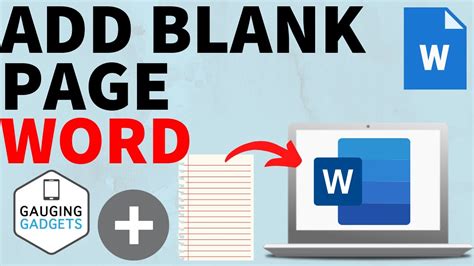 How To Add Blank Page In Microsoft Word Youtube