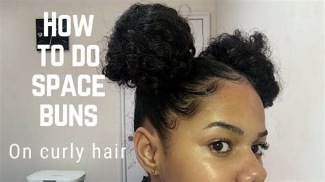 How To Do Space Buns On Curly Hair W Edges Tawana Youtube