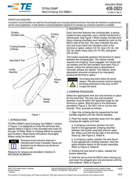 Te Tetra Crimp 59824 1 Instruction Sheet Pdf Download Manualslib