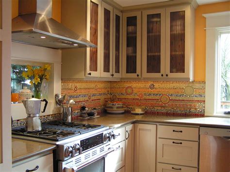 A tin tile backsplash is a great interior decorating technique that can transform a drab and boring art focuses on a single contractor approach to customized renovation work, and performs projects such. Custom kitchen backsplash by Alexandra Immel | Seattle ...