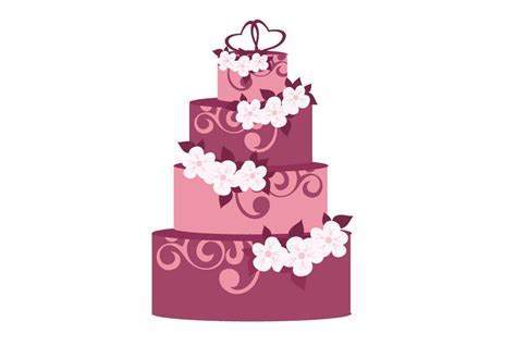 17,377 wedding cake clip art images on gograph. Wedding cake vector illustration ~ Illustrations ...