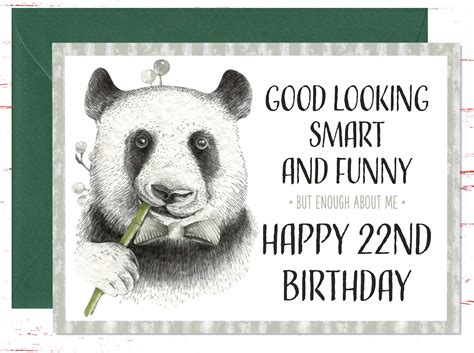 Funny 22nd Birthday Card Sarcastic Birthday Card For 22nd Etsy