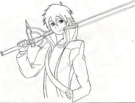 Sword Art Online Kirito Drawing At Getdrawings Free Download
