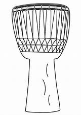Coloring Drum Djembe Clipart Drums Template Clipground African Sketch Colouring Printable Visit sketch template