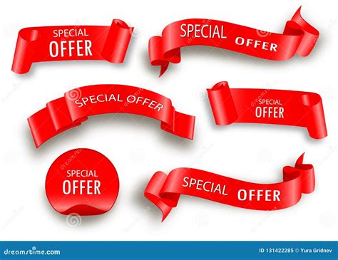 Special Offer Vector Ribbonred Scroll Banner Sale Tag Stock Vector