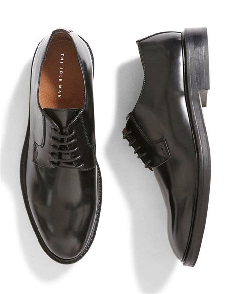 The derby shoe has had its time in the spotlight this season and prada is offering up its own edition of the sturdy style in one of its latest releases. Lyst - The Idle Man Leather Derby Shoe Black in Black for Men