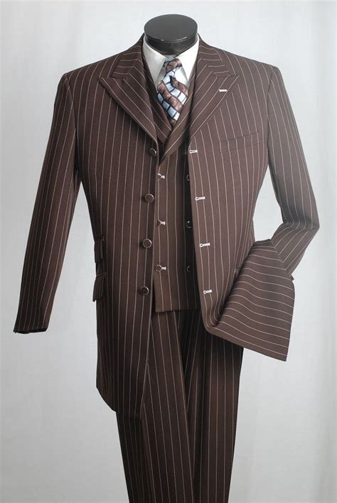 Vittorio St Angelo Men S 3 Piece Fashion Suit Bold Pinstripe Fashion Suits For Men Suit