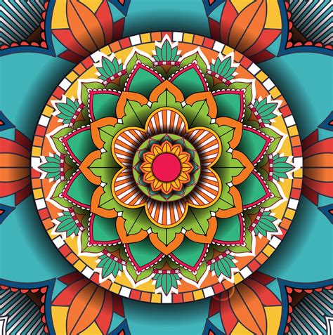Colorful Background Design With Mandala Pattern 1311396 Vector Art At