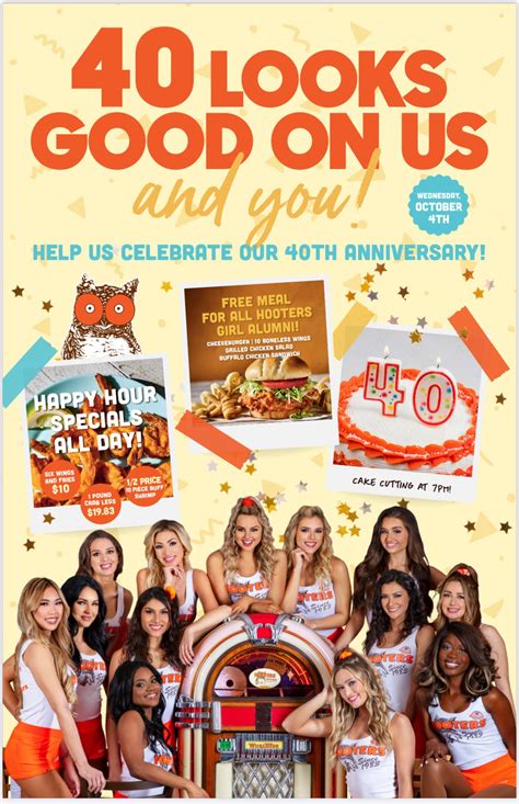 Oct 4 Local Hooters Restaurants Celebrating Hooters 40th Anniversary