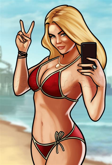 Art, art girl, background, beautiful, beautiful girl, beauty, beauty girl, cartoon, cute art, design, drawing, face, fashion, girl, illustration, illustration girl, iphone, kawaii, pastel, wallpapers, we heart it, woman, beautiful art, blue color, pastel. How to Draw the GTA Bikini Girl, Step by Step, Video Game ...