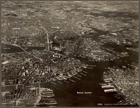 Map Annotated Aerial Photo Of Boston Massachusetts And Environs