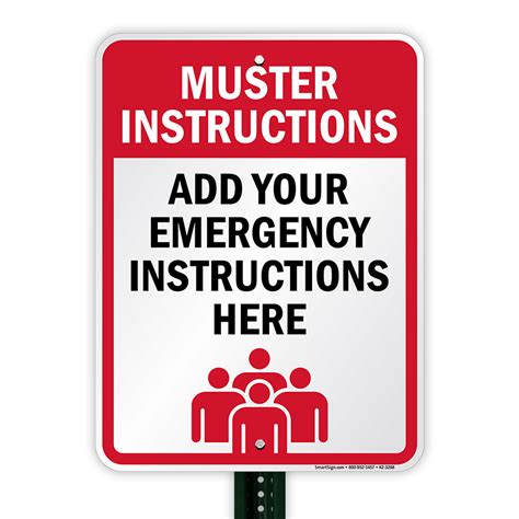 Custom Muster Instructions Sign Sku K2 3288