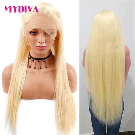 Honey Blonde Lace Front Wigs Remy Brazilian Straight Lace Front