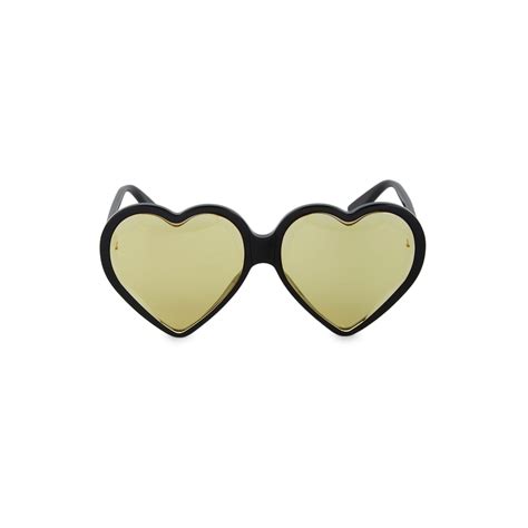 gucci novelty 60mm heart sunglasses in black lyst