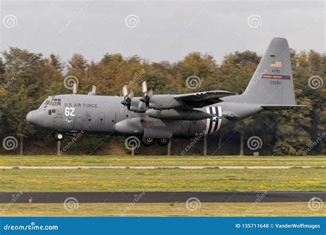 Usaf C 130 Hercules Plane Invasion Stripes Editorial Stock Photo