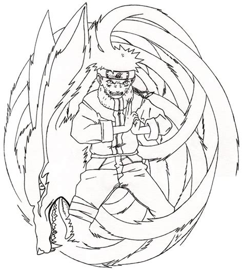 Awasome Naruto Coloring Pages Nine Tailed Fox Ideas