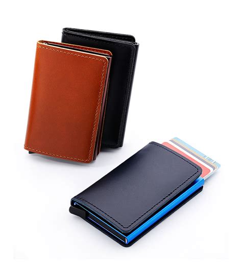 Seekrid Rfid Genuine Leather Smart Wallet Aluminum Credit Card
