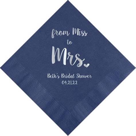 Personalized Napkins Bridal Shower From Miss To Mrs Custom Etsy