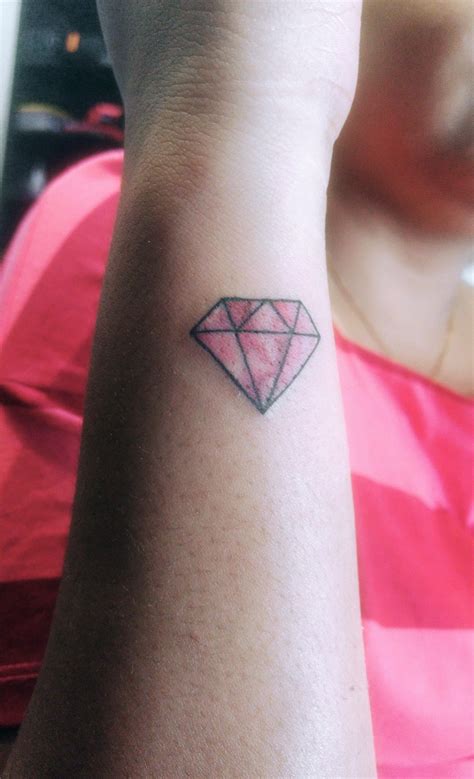Geometric Diamond Tattoo Diamond Pattern Red Watercolor Tattoo