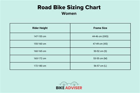 Bike Size Chart Ladies Ng