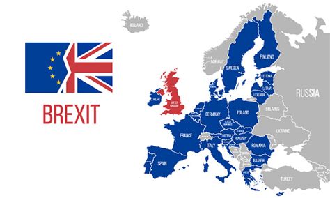 Brexit Map Of The European Union With Country Names Map Of The Europe