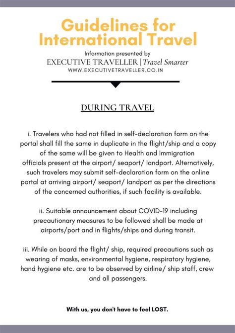 International Travel Guidelines New