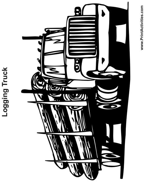 Logging Truck Coloring Page | Printables | Pinterest