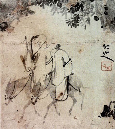 Bada Shanren Travellers On Donkeys Zen Painting Japanese Painting