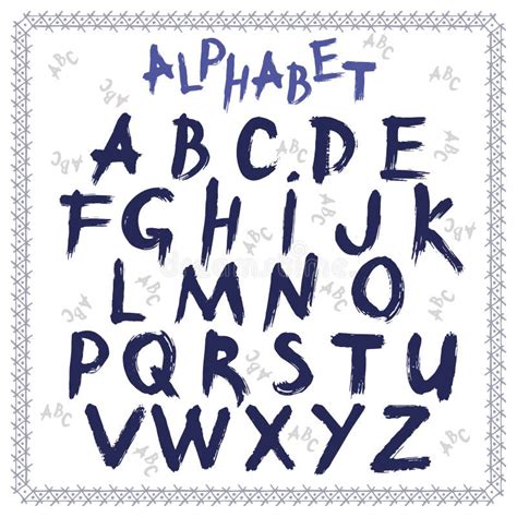 Latin Hand Drawn Sanserif Alphabet Font Of Capital Bold Letters