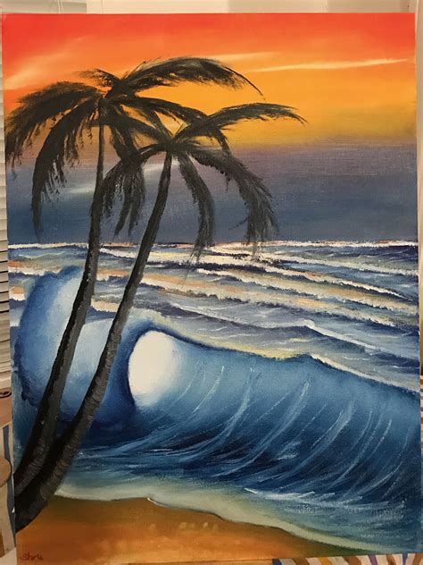 Tropical Ocean Inspired By Bob Ross Paintings Bob Ross Paintings