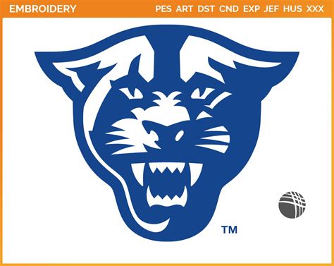 Georgia State Panthers College Sports Embroidery Logo In 4 Sizes