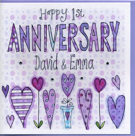 Personalised 1st Wedding Anniversary Card By Claire Sowden Design